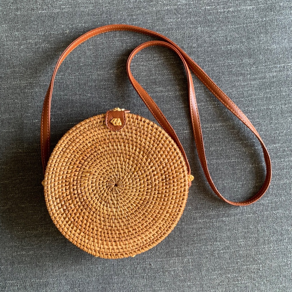 Rattan crossbody bag